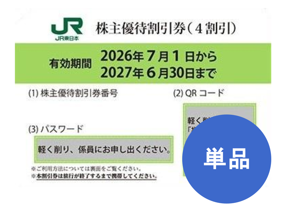 JR東日本 株主優待券 格安販売なら金券ショップチケットセンター