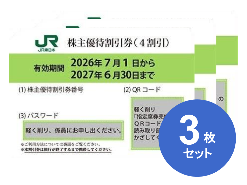 JR東日本　株主優待券　　格安販売なら金券ショップチケットセンター